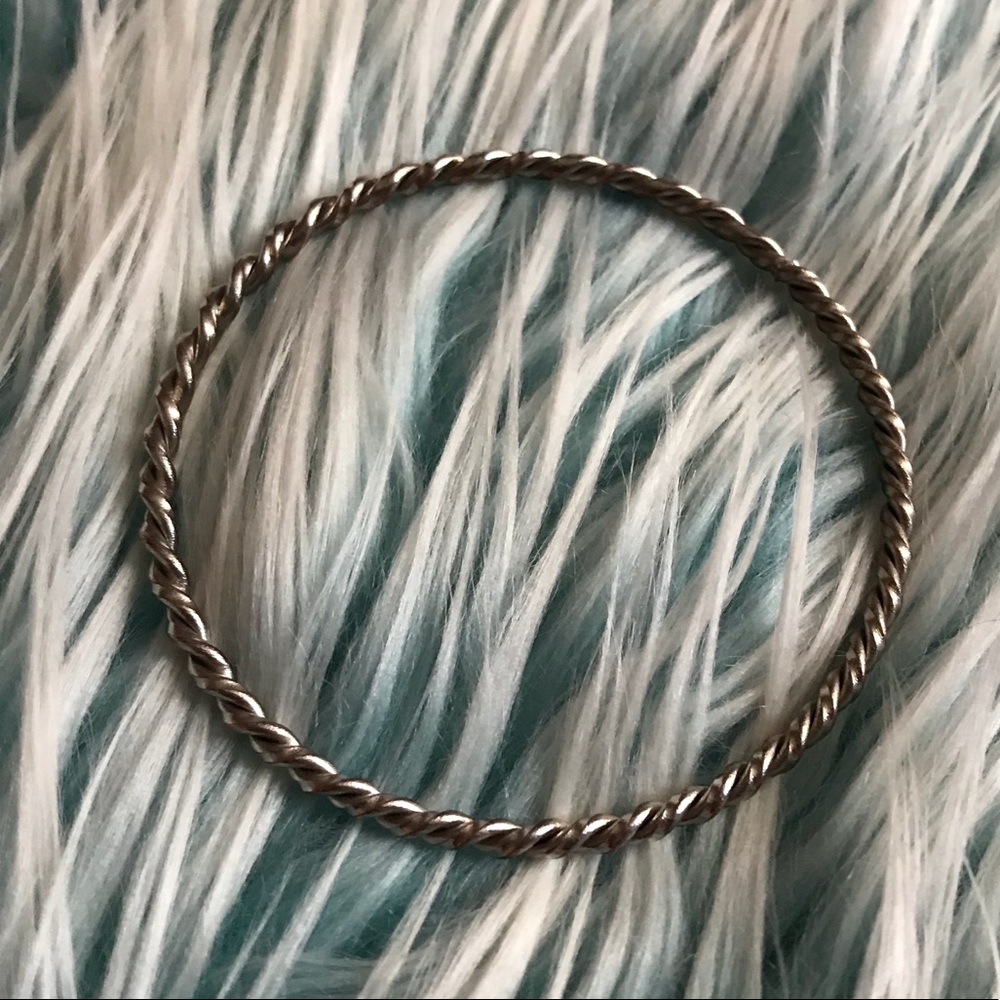 Twisted Silver Bangle